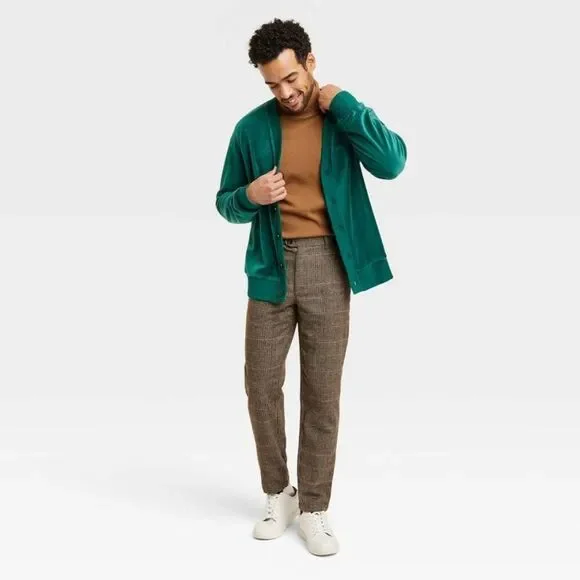 Houston White - Adult Unisex Button Down Velour Card Green - Picture 3 of 3